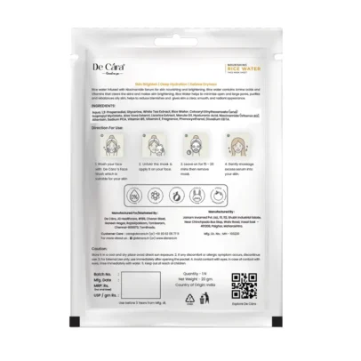 De Cara Face mask sheet back